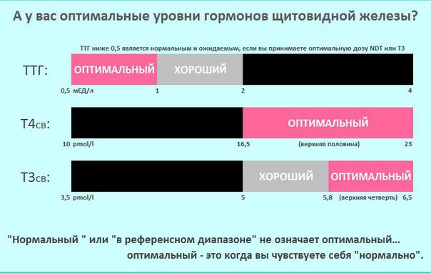 Оптимальный уровень гормонов щитовидной железы